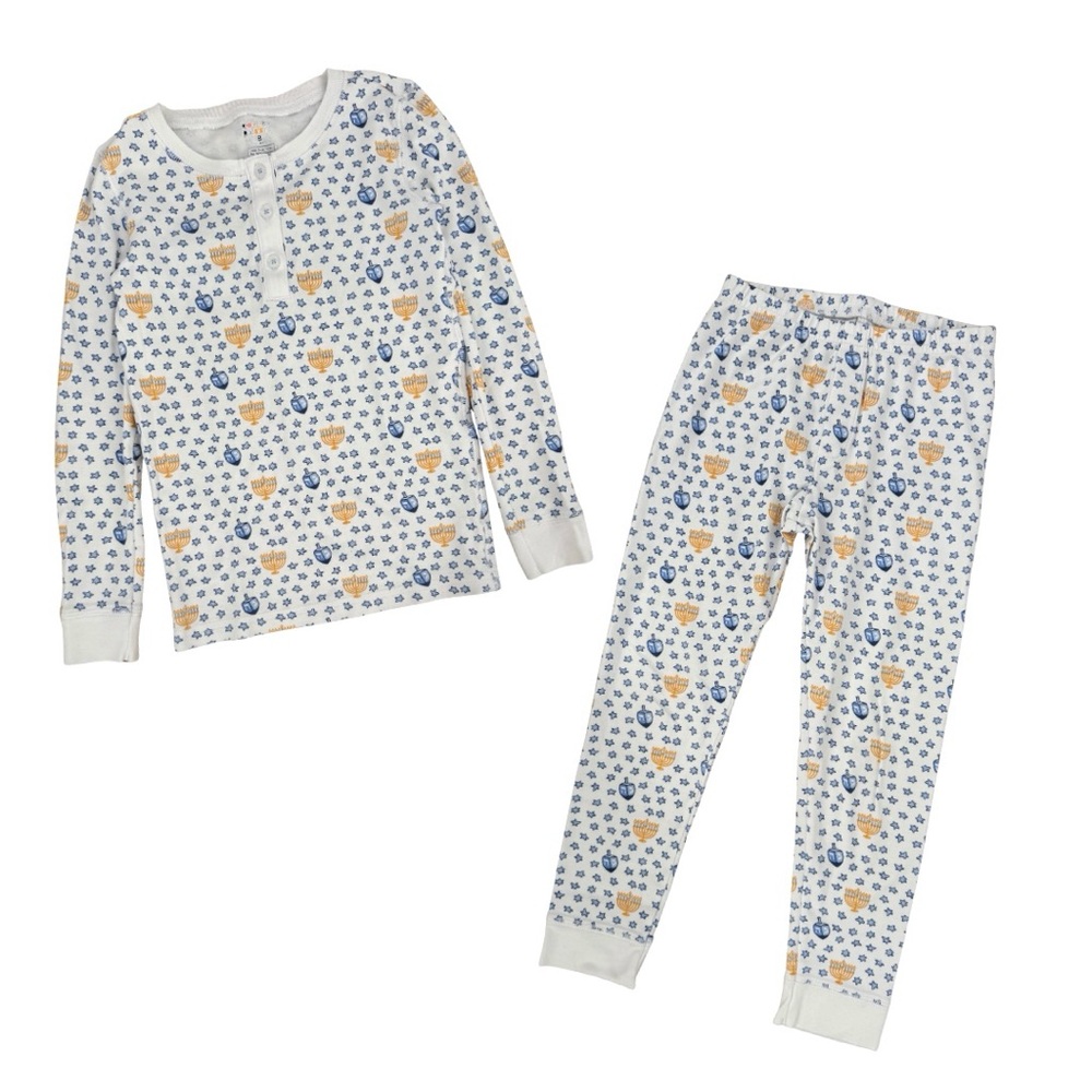 Roller Rabbit FULL SET Pajamas Festival of‎ Lights 8Y Unisex Pima Cotton Festive